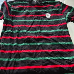 Striped Kids Shirt - Black, Red, Green